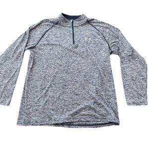 Under Armour Shirt Mens‎  1/4 Zip Long Sleeve Heat Gear Blue Large